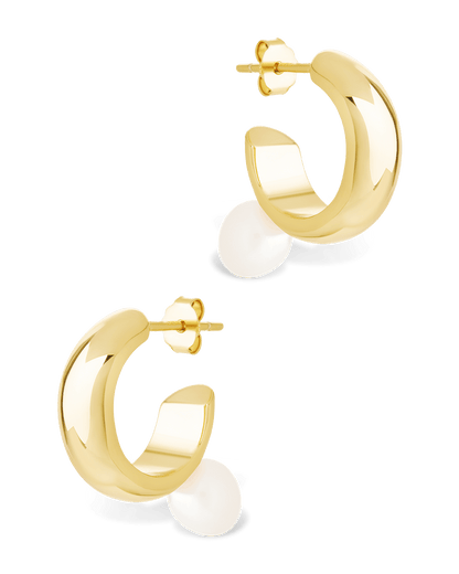 Sterling Silver Micki Pearl Drop Stud Earrings