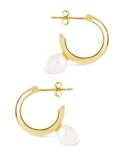 Sterling Silver Micki Pearl Drop Stud Earrings