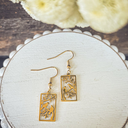 Beautiful Gold or Silver Bird Earrings