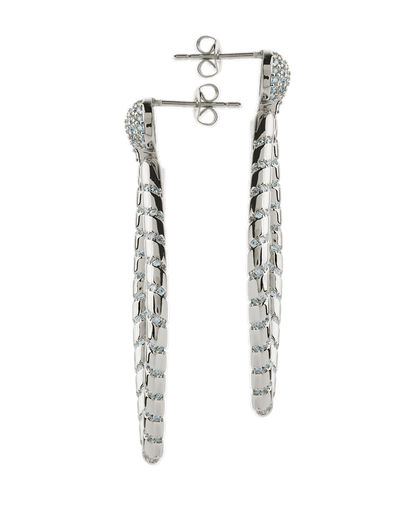 Geometric CZ Diamond Drop Stud Earrings
