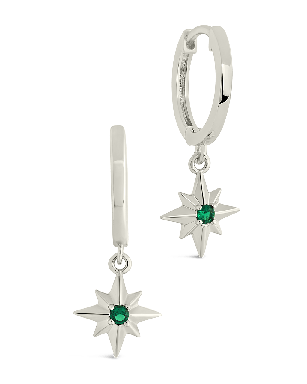 Demi CZ Burst Charm Hoop Earrings