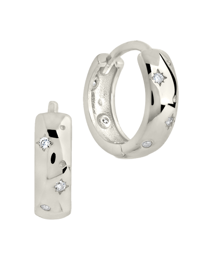 Greer CZ Burst Micro Hoop Earrings