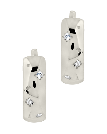 Greer CZ Burst Micro Hoop Earrings