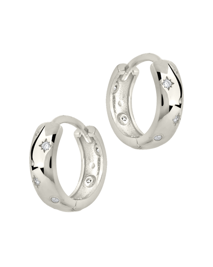 Greer CZ Burst Micro Hoop Earrings