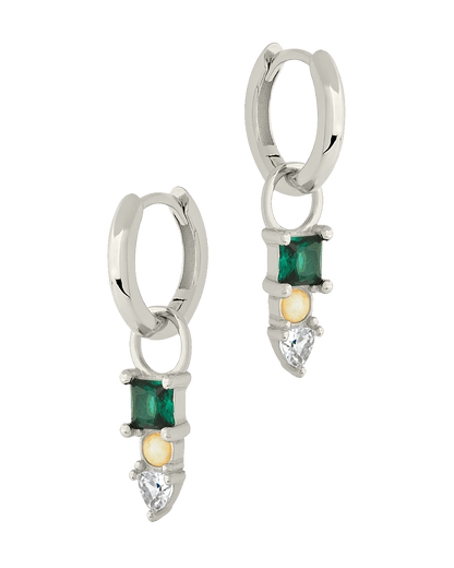 Harmony CZ & Opal Charm Hoop Earrings