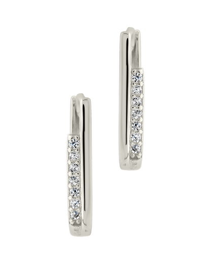Nadine CZ Rectangle Hoop Earrings