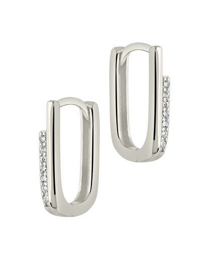 Nadine CZ Rectangle Hoop Earrings
