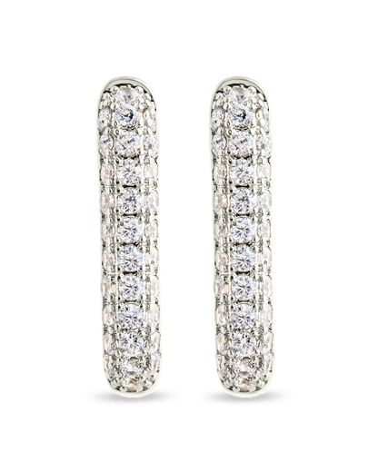 Francesca CZ Rectangular Hoop Earrings