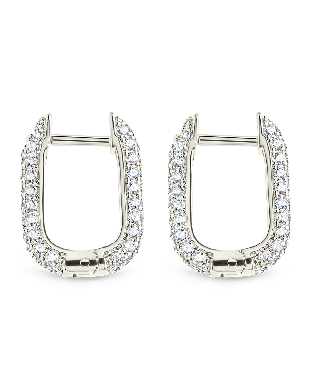 Francesca CZ Rectangular Hoop Earrings