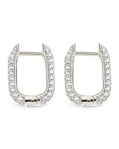 Francesca CZ Rectangular Hoop Earrings