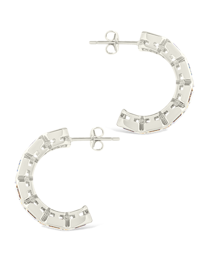 Nyssa Bezel CZ Station Hoop Earrings