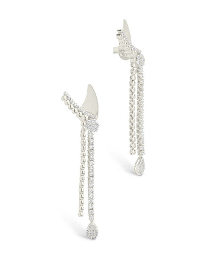 Lowen CZ Beaded Dangle Stud Earrings