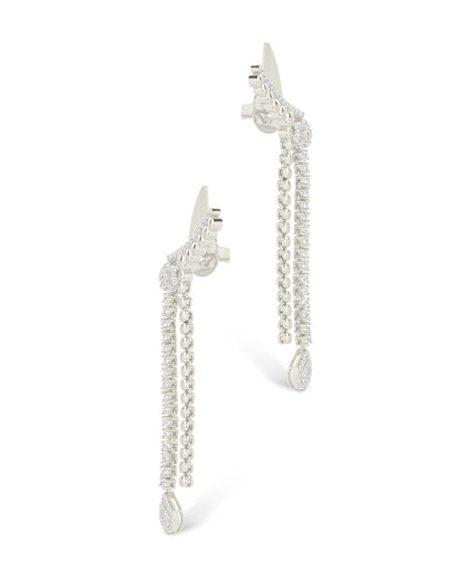 Lowen CZ Beaded Dangle Stud Earrings