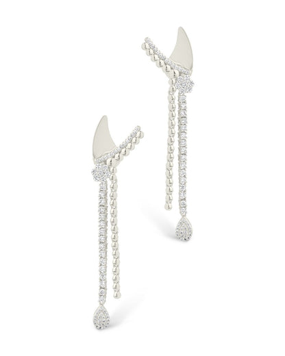 Lowen CZ Beaded Dangle Stud Earrings