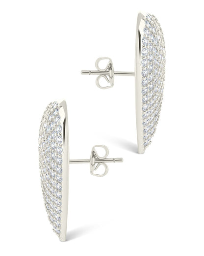 Disco Heart CZ Statement Stud Earrings