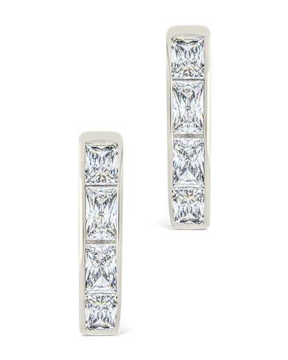 Anwen Emerald Cut CZ Hoops