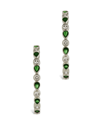 Bezel Set Mixed CZ Hoops