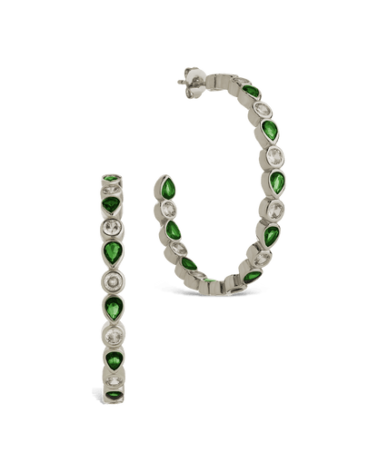 Bezel Set Mixed CZ Hoops
