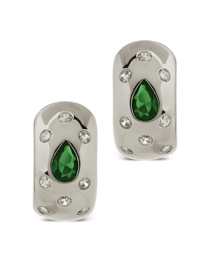 Mixed CZ Chunky Huggie Hoops