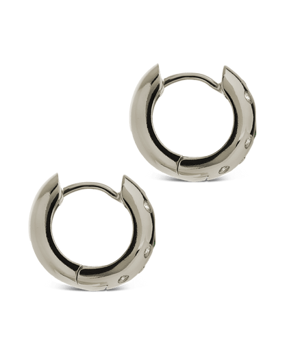 Mixed CZ Chunky Huggie Hoops