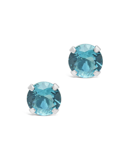 Sterling Silver 7mm Rainbow CZ Studs