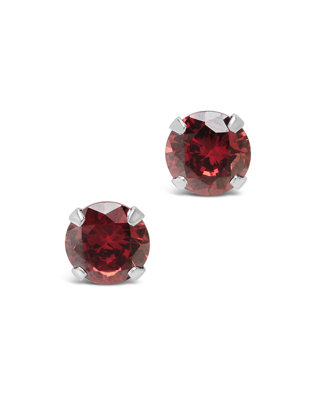Sterling Silver 7mm Rainbow CZ Studs