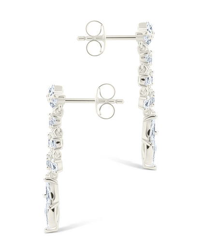 Sterling Silver Adrian CZ Waterfall Statement Studs
