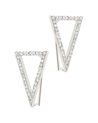 Sterling Silver Janine CZ Geometric Crawler Earrings
