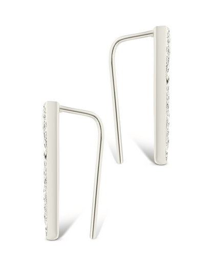 Sterling Silver Janine CZ Geometric Crawler Earrings