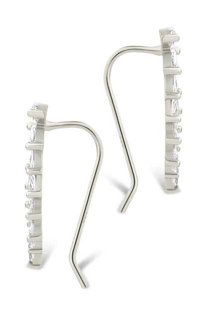 Sterling Silver Skye CZ Threader Crawler Earrings