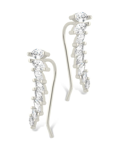 Sterling Silver Skye CZ Threader Crawler Earrings
