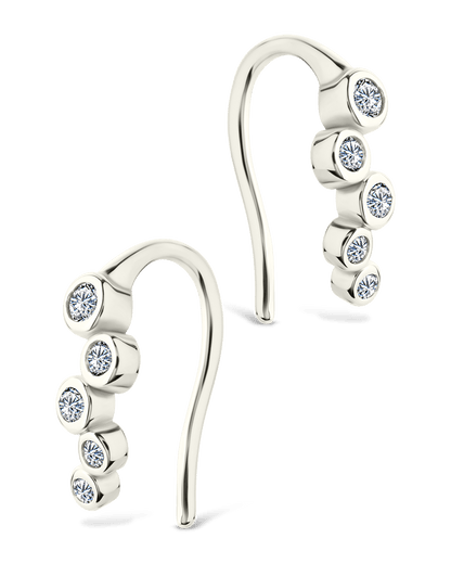 Sterling Silver Talia CZ Bezel Crawler Earrings