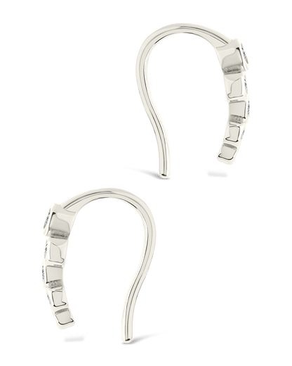 Sterling Silver Talia CZ Bezel Crawler Earrings