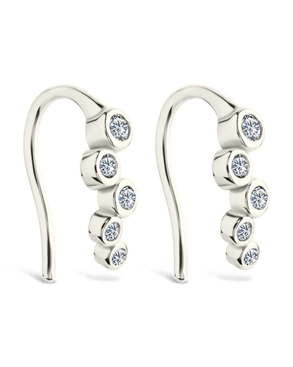 Sterling Silver Talia CZ Bezel Crawler Earrings