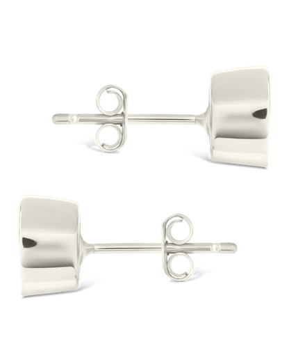 Sterling Silver Helene Round Cut Bezel Set Stud Earrings