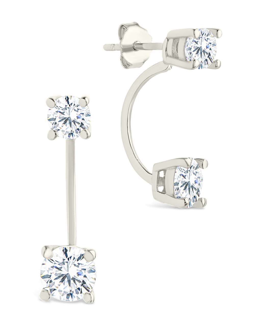 Sterling Silver Brilliant Cut Duo Jackets