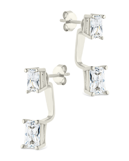 Sterling Silver Emerald Cut Duo Jackets