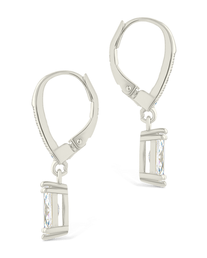 Sterling Silver Allegra Marquise Cut CZ French Clip Earrings