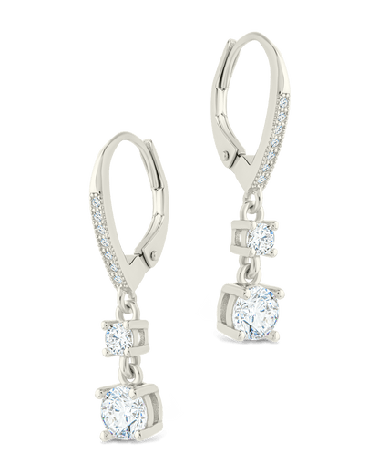 Sterling Silver Magdalena Brilliant Cut CZ French Clip Earrings