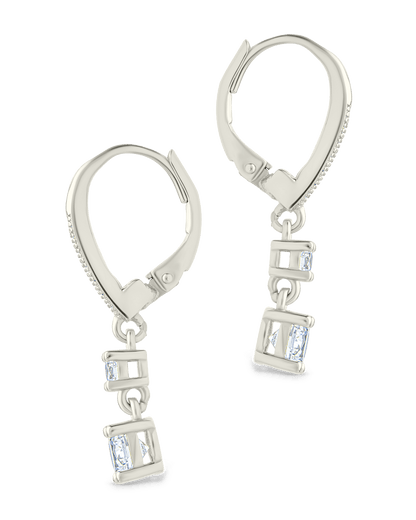 Sterling Silver Magdalena Brilliant Cut CZ French Clip Earrings