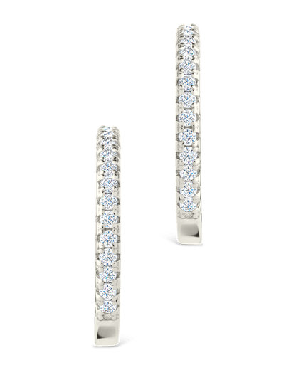 Sterling Silver Thin Bezel Statement Hoops