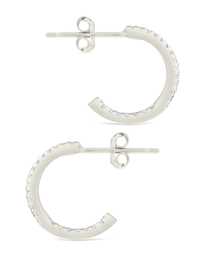 Sterling Silver Thin Bezel Statement Hoops