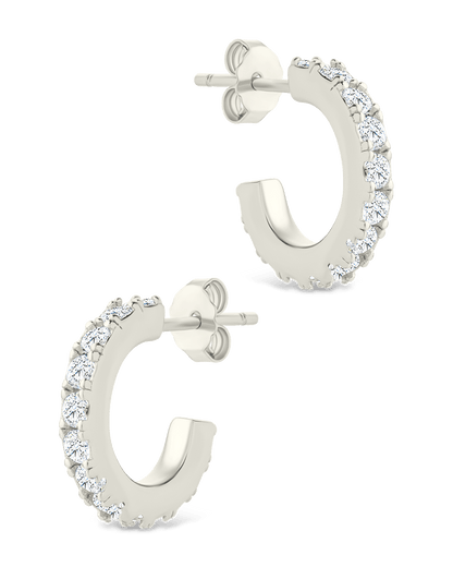 Sterling Silver Eleri CZ Tube Hoops