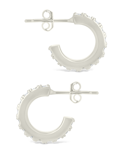 Sterling Silver Eleri CZ Tube Hoops