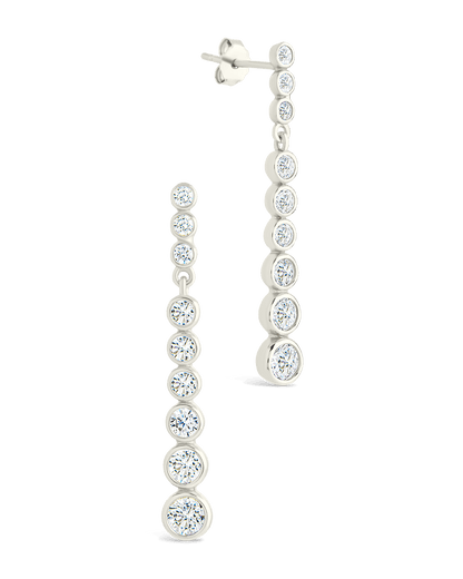 Sterling Silver Helene Brilliant Cut CZ Dangle Earrings