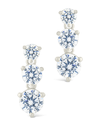 Sterling Silver Opaline Brilliant Cut CZ Studs