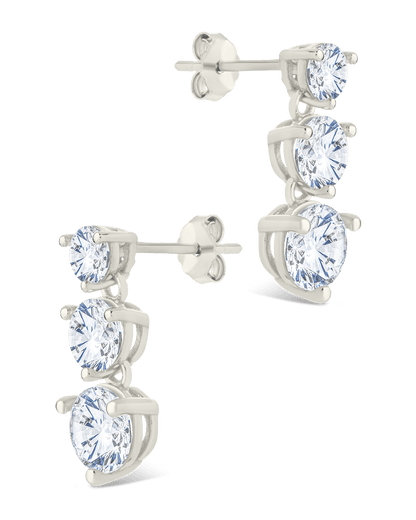 Sterling Silver Opaline Brilliant Cut CZ Studs
