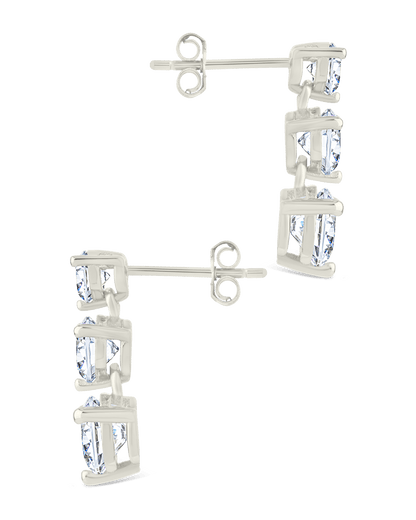 Sterling Silver Opaline Brilliant Cut CZ Studs