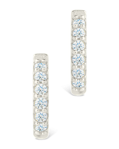Sterling Silver Constance CZ Studded Statement Hoops