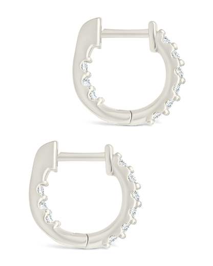Sterling Silver Constance CZ Studded Statement Hoops